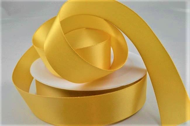Oakwood Archer Double Faced Satin Ribbon, Gold, 15mm x 25m