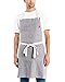 Caldo Linen Kitchen Apron - Mens and Womens Linen Bib Apron - Adjustable with Pockets (Grey)