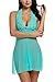Avidlove Women Halter Lace Babydoll Mesh Sexy Lingerie Set Nightwear, Medium, Green Eba