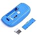 HDE Ultra-Thin Wireless Mouse 2.4GHZ Ergonomic Candy Colored Optical Mouse with USB Nano Receiver and Adjustable DPI Switch (Blue)