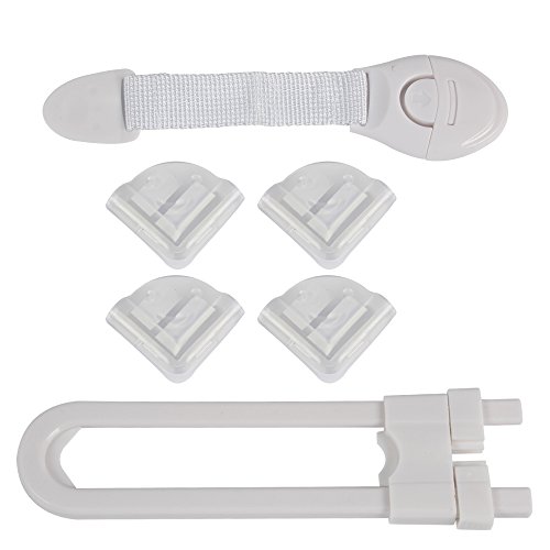 CHILDHOOD 6 Pack Child Baby Safety Lock 8 Pack Clear Corner Protector Guards for Doors, Windows, Kitchen, Cabinets and Drawers