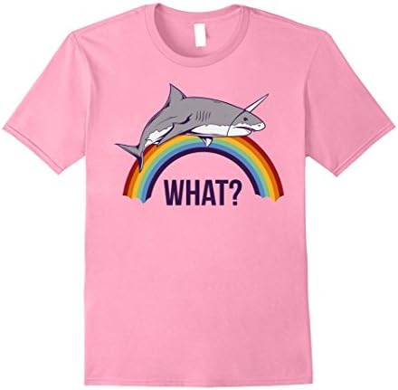 Mens Shark Is Wearing Unicorn Horn Costume Funny T-Shirt 2XL Pink
