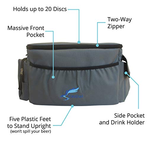 Kestrel Disc Golf Bag | Made from Heavy Duty Canvas | Comfortable & Portable Frisbee Golfing Bag for Beginners to Advanced Players | Fits up to 15+ Discs & Other Golf Equipment | Functional Design