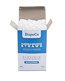 DispoCo Flexible Drinking Straws- 380/box, 7 3/4 Inches Individually Wrapped, White