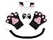 JustinCostume Cat Cosplay Set Ears Tail Collar Paws, Black