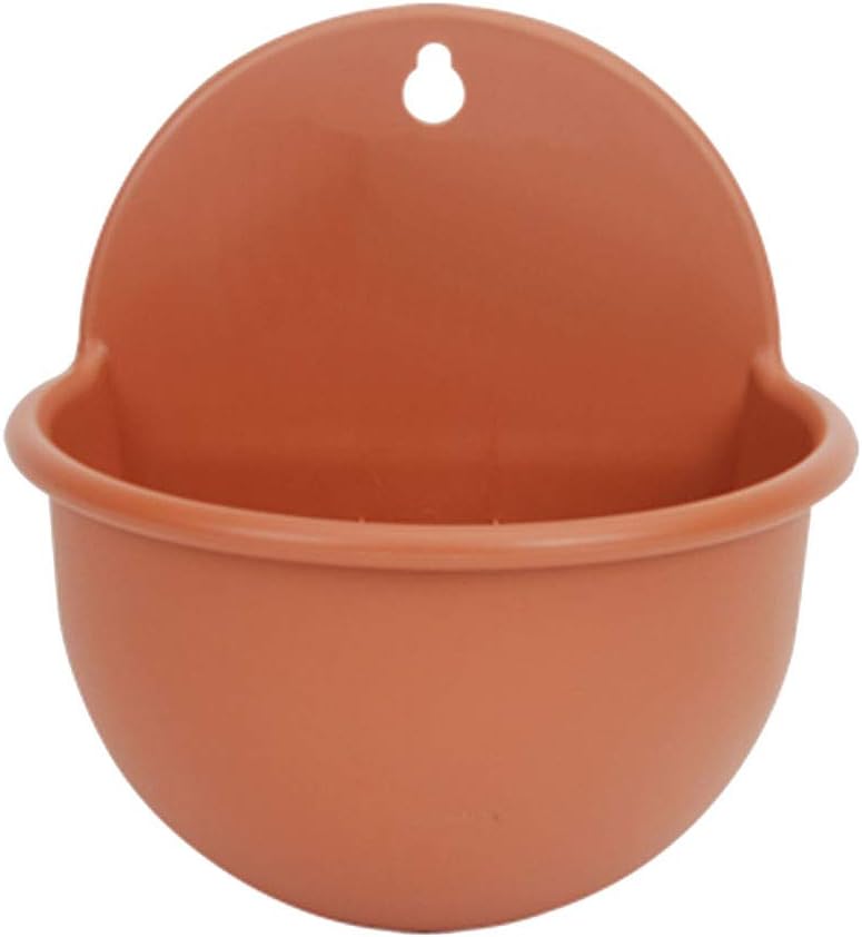 Yardwe Hanging Flower Planter Pots Plant Pot Flowerpot Half Round Shape Wall Mounted Resin Indoor Outdoor Flowerpots Removable Vase Home Garden Decor