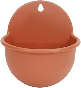 Yardwe Hanging Flower Planter Pots Plant Pot Flowerpot Half Round Shape Wall Mounted Resin Indoor Outdoor Flowerpots Removable Vase Home Garden Decor