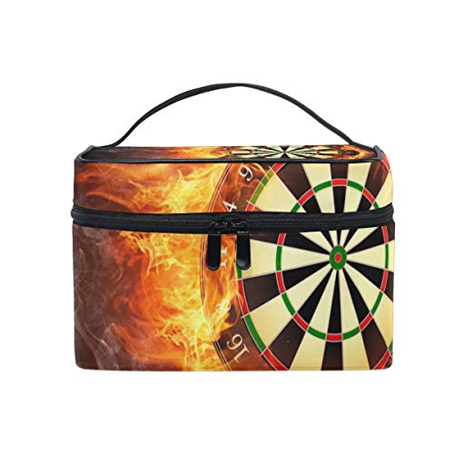 LORVIES Darts Board Cosmetic Bag Canvas Travel Toiletry Bag Top Handle Single Layer Makeup Bag Organizer Multi-function Cosmetic Case for Women