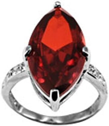 Farah Garnet Solitaire Cubic Zirconia Sterling Silver Ring Size 10
