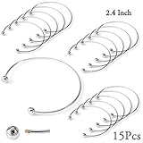 Yumei Jewelry New Adjustable Wire Blank Bangle Bracelet for Womens DIY Jewelry Making,2.4 Inch,Pack of 15