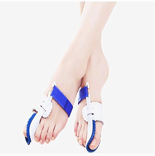 Bunion Corrector,Kikyou Adjustable Velcro Bunion Protector, Treat Pain in Hallux Valgus, Big Toe Joint, Hammer Toe, Splint Aid Surgery Treatment (2Pcs,Blue White Splints)