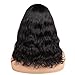 WIGER Brazilian Human Hair Wigs Natural Wavy Bob Wigs with Bangs Natural Black Color Short Wavy Virgin Human Hair Wigs for Black Women 14 Inches