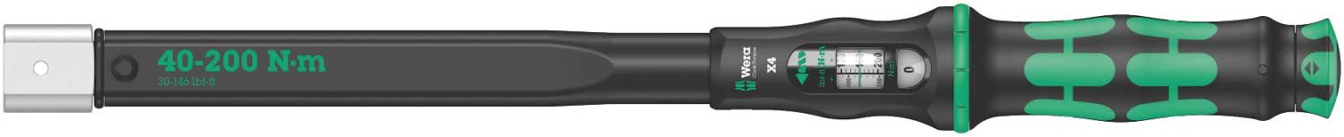 Wera 05075654001 Click Torque X 4 Torque Wrench for Insert Tools, Black/Green, 14 x 18 mm