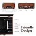 LP&No.1 Portable Suitcase Turntable with Stereo Speaker,3 Speeds Belt-Drive Vinyl Record Player Brownthumb 3