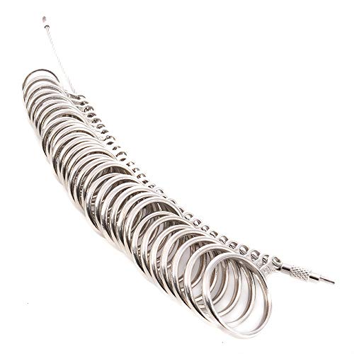 Ring Sizer, Metal Ring Mandrel and Finger Size Measuring Rod Jewelry Making Measurement Tool Round Model Set