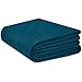COTTON CRAFT Soft Cotton Thermal Blanket - Plush Herringbone Twill - All Season Luxurious Breathable Skin Friendly Lightweight Cooling Throw Blanket - Sofa Couch Travel Camping Dorm - Full Queen Teal