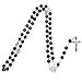 TALISMAN4U Black Glass Rosary Beads CATHOLIC NECKLACE for Men Saint Benedict Medal & Cross Crucifix in Gift Box