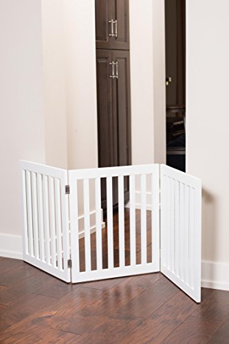 image for Internet's Best Traditional Pet Gate - 3 Panel - 24 Inch Step Over Fen