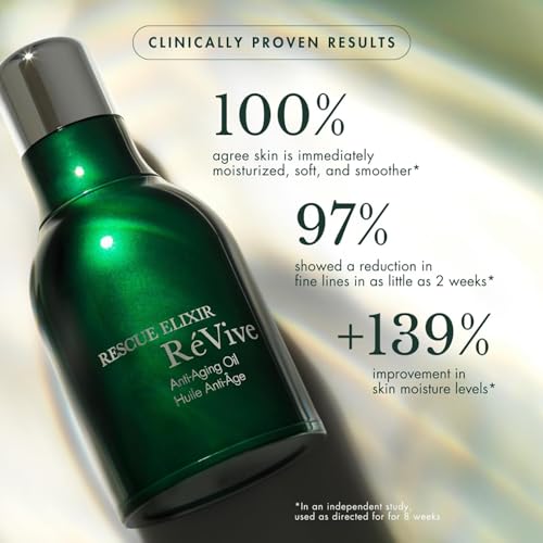 RéVive Anti Aging Face Oil - Rescue Elixir Overnight Face Oil Moisturizer - Helps Improve Skin Barrier & Reduces Fine Lines - Plumps & Smooths Skin with Murumuru Butter & Bio-Renewal Peptides (30 ml)