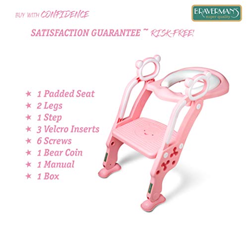 image for Braverman`s Toddler Toilet Training Seat with Non-Slip Ladder: Foldabl