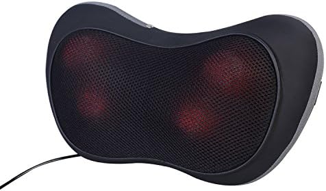 Joney Shiatsu Deep Kneading Massage Pillow with Heat, Car/Office Chair Massager, Neck, Shoulder, Back, Waist Massager Pillow (Black)