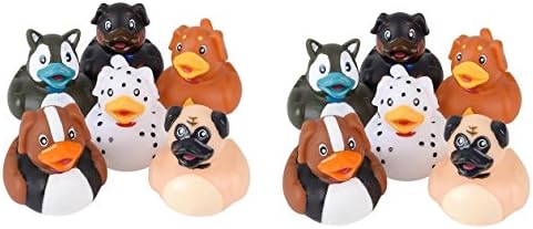 12 Count Dog Style Rubber Ducks