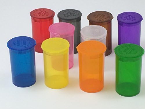 (15 Pack) 13 Dram Squeezies Squeeze-top Pill Bottles Rx Pill Bottles Prescription Crafts Coins Storage Medicine Containers 10 Assorted Colors You Pick (Mixed) by Cute Containers