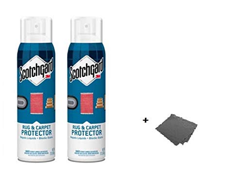 Scotchgard Rug & Carpet Protector, 1 Can (17 oz. (Pack of 2) + Freebie Cleaning Cloth)
