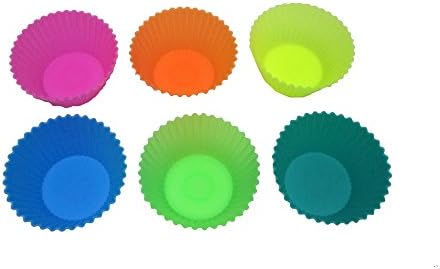 JLZH 24-pack Silicone Baking Cups / Cupcake Liners , Colorful-6 Colors, Reusable &amp; Nonstick Muffin Molds