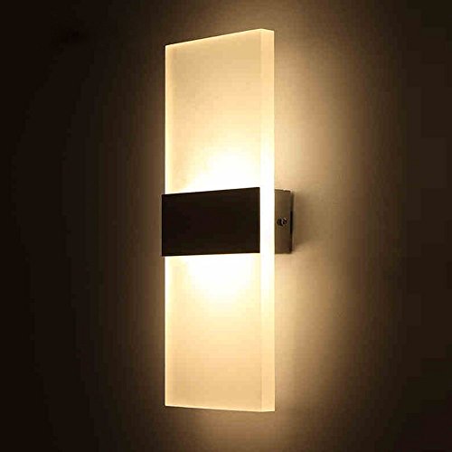 OWIKAR 3W LED Wall Light Sconces Lamp 5.51x2.36inch Fixture Acrylic Decorative Lamp for Bedroom Living Room Balcony Corridor Staircase Warm White