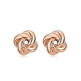 DIFINES Redbarry Korean Style Love-knot Shaped Twist Gold Plated Post Stud Earrings, Gift for Women/Girls Love, Thanks, Valentine's Day,Women's Day