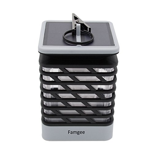 Famgee Hanging Solar LED Lantern Flickering Flame Light for Garden Pathway Deck Holiday Party Christmas Decorations Waterproof
