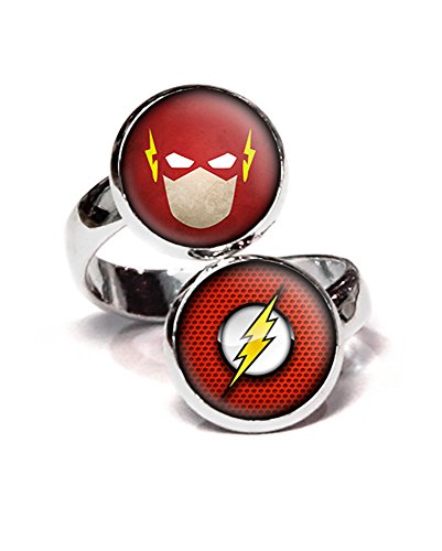Flash Ring, Justice League Jewelry, Flash Earrings Necklace Set, DC Comics Jewelry, Birthday Gift Set