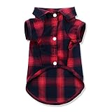 Koneseve Dog Shirt, Pet Plaid Clothes Shirt