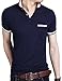 Yong Horse Men's Casual Regular Fit Crew Neck 3/4 Sleeve Raglan Baseball Jersey Henley T Shirts (Small/Asian XL, Navy)
