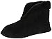 Dearfoams Women's Velour Bootie with Boa Flat,Black,Medium/7-8 M US