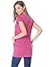 Allegra K Women's Round Neck Short Sleeve Cat Prints Loose Tunic Top S Fuchsia