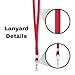 MIFFLIN-USA Flat Lanyards for ID Badges (Red, 36 Inch, 25 Pack), Comfortable Neck Straps