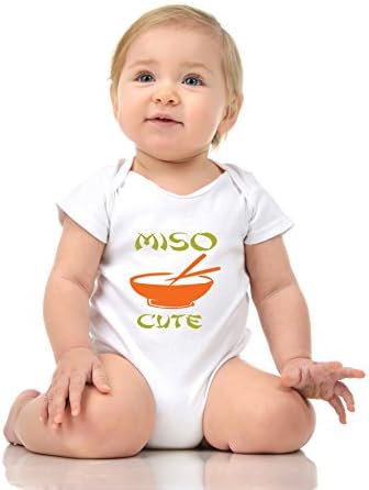Pure Soul Me So Cute - Funny Miso Soup Japanise Baby Romper Onesie Unisex WARPPED and Protected With A Clear Poly Bag (12-18 Months, White)
