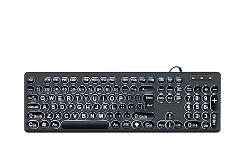 MCSaite Wired Backlit USB Keyboard - 104 Keys