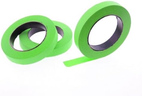 3pk 3/4" in x 60 yd Light Green Bright Lime Green Painters Tape Crepe Labeling Masking Painting Paint Tape High Stick Removable Edge Trim Easy Removal (18MM .72 inch)
