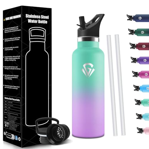 HoneyHolly Childrens Thermal Bottle, 500 ml, 18/8 Stainless Steel, Thermal Bottle, BPA-Free, Double Walled Vacuum Bottles, Thermal Bottles with Straw, Thermos for School, Sports, Outdoor