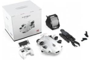 Qysea FIFISH V6 Expert (V6E M200) Underwater Drone ROV with VR Real-Time Tracking, 6000lm LED, 4K UHD Camera, rue 360°, 200M Cable, Manual Spool, Industrial Case