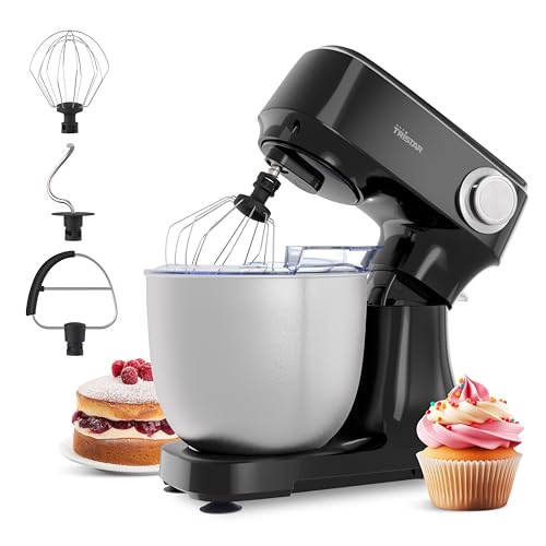 Robot de Cocina Tristar con Bol de Acero Inoxidable de 4,5 L, Potencia de 800 W, 12 Velocidades con Función Pulso, Cabezal Inclinable, Protector Antisalpicaduras, MX-4870