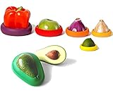 Food Huggers Reusable Food Covers, Set of 5 with 2 Avocado Huggers (5 Autumn Harvest Food Huggers + 2 Avocado Huggers)