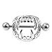 Elegant4beauty 1 Pair Chic Surgical Steel Crystal Fangs Nipple Bar Ring Shield Barbell Body Jewelry
