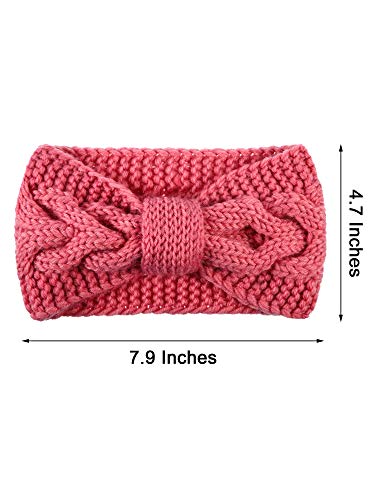 [- 4 Pieces Cable Knit Headband Crochet Headbands Plain Braided Head Wrap Winter Ear Warmer for Wom