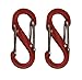 Nite Ize SBP0-2PK-10 S-Biner Plastic Size-0 Double Gated Carabiner, Red, 2-Pack