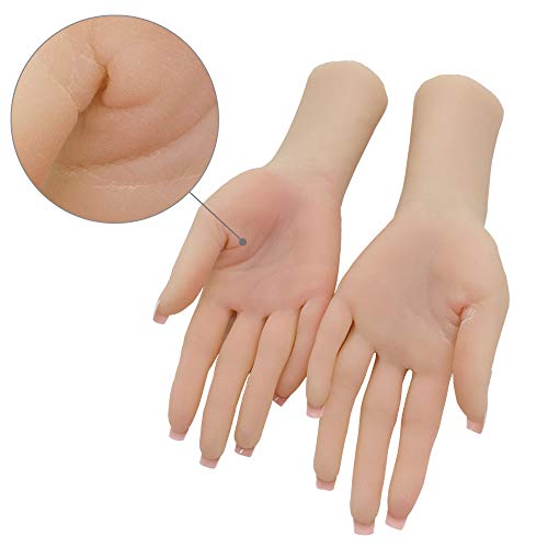 1 Pair Silicone Lifesize Female Mannequin Hand Display Jewerly Sandal Shoe Sock Display Art Sketch with Nail