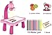 7TECH Draw Projector Children's Art Toy Trace-n-Draw Projector with 32 Patterns 8 Colorful Water Pens Treasures Tracer Art Projector Educational Toy for Kids -Pink